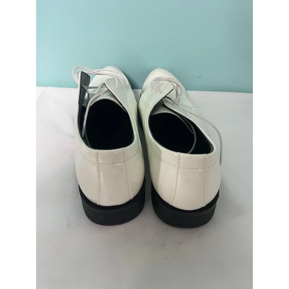 Mens Lace Up Leather Shoes‎ Classic BrogueOxford Shoes White/Pat 13.5 S-352